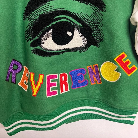New Saint M Michael Takashi Murakami Varsity Jacket Stadium Jumper Green XL - Picture 11 of 16